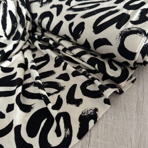 Tissu Jersey Viscose Abstrait Beige