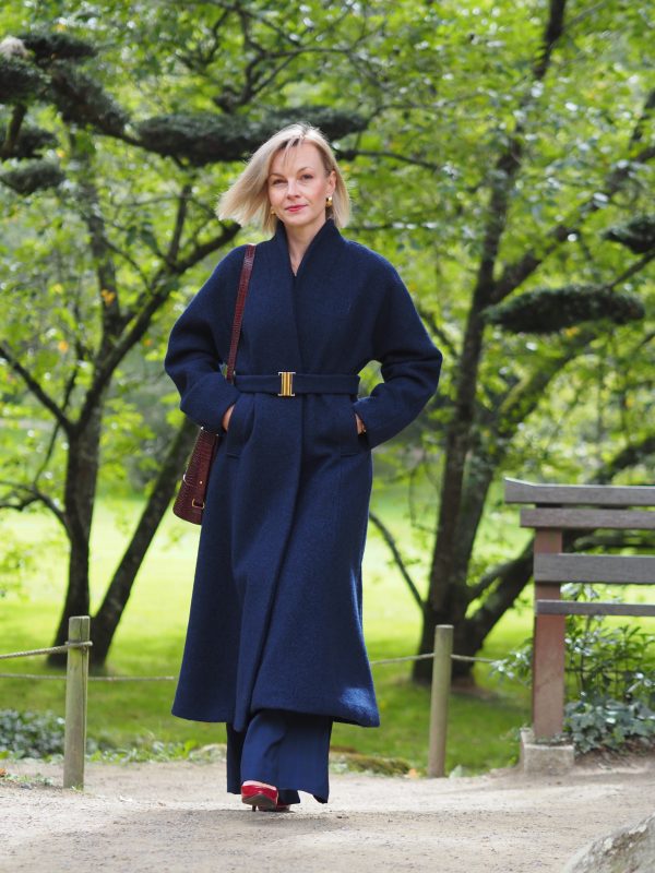 Tissu Manteau 100% laine Bleu Marine – Image 2