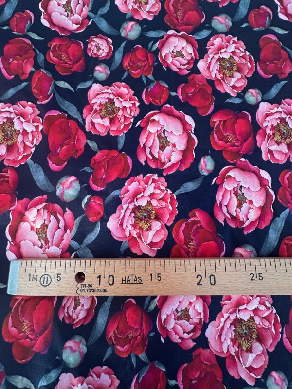 Tissu viscose "PIVOINE"  fleurs – Image 2